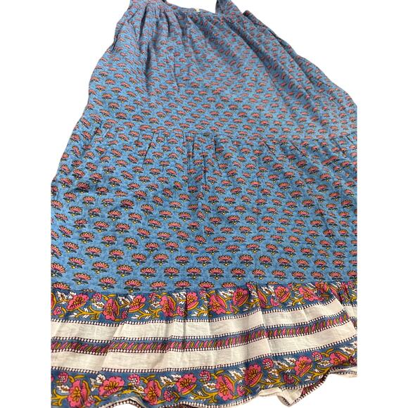 Anthropologie x Cleobella India Blue Lotus Floral Midi Dress Pockets Size Medium - Picture 9 of 14